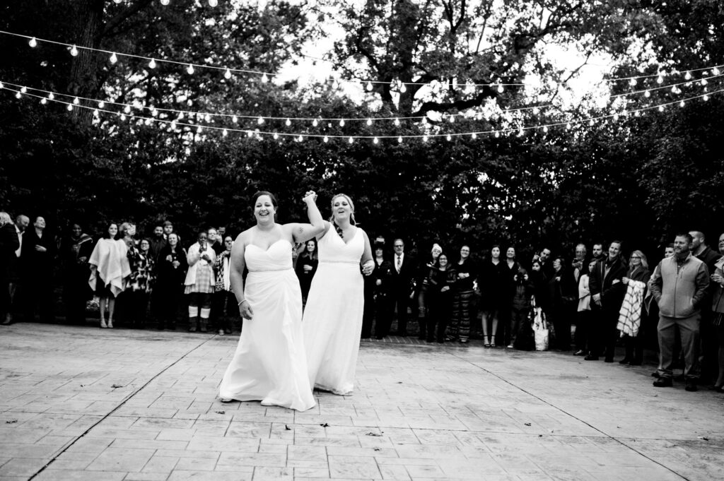 brides dancing at Whitehead Manor Charlotte North Carolina