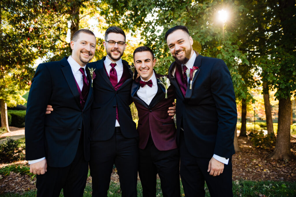 groom and groomsmen on a wedding day